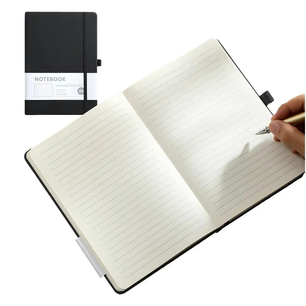 Diary Notebook A5 PU Leather Cover Horizontal Line Notebook Journal 200 Pages Notepads Diary Agenda Business Work Notebook