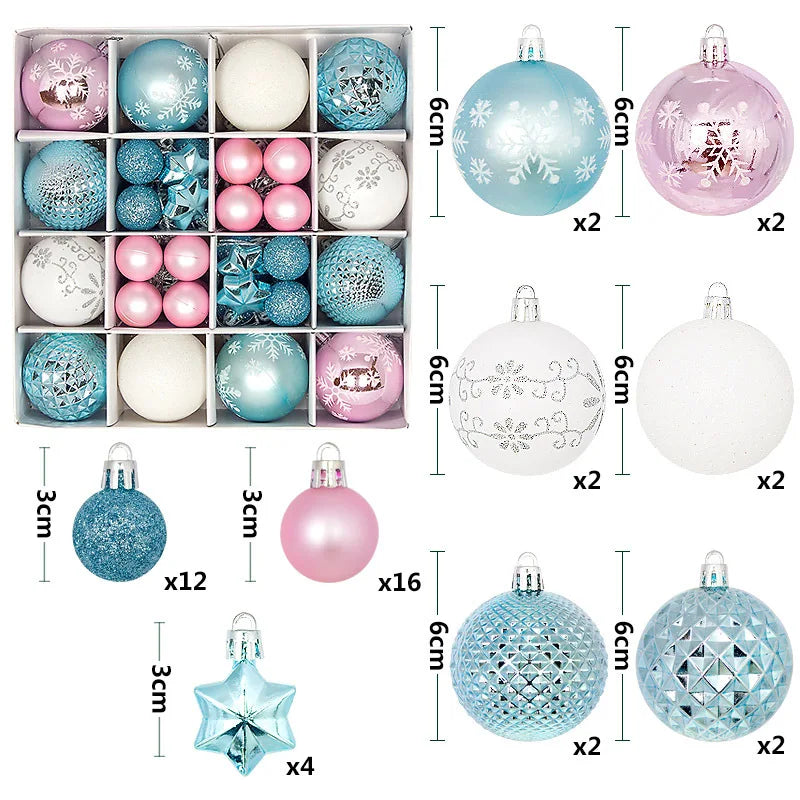 Choice GP165 Weihnachtskugeln Set - 44 Stück, Durchmesser 3 Und 6 cm