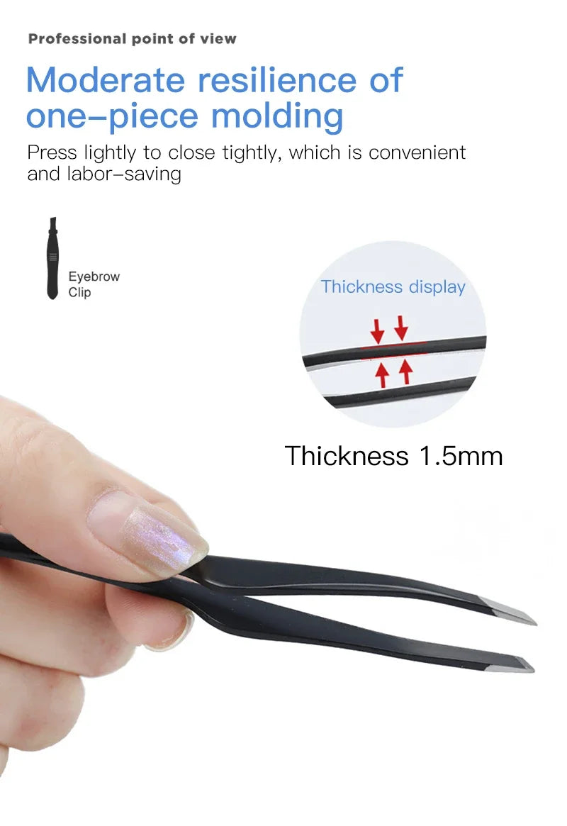 Hair Removal Tweezers Stainless Steel Eyebrow Tweezers Slant Tip Point Tip Flat Tip Rose Gold Silver Black Cosmetic Makeup Tools