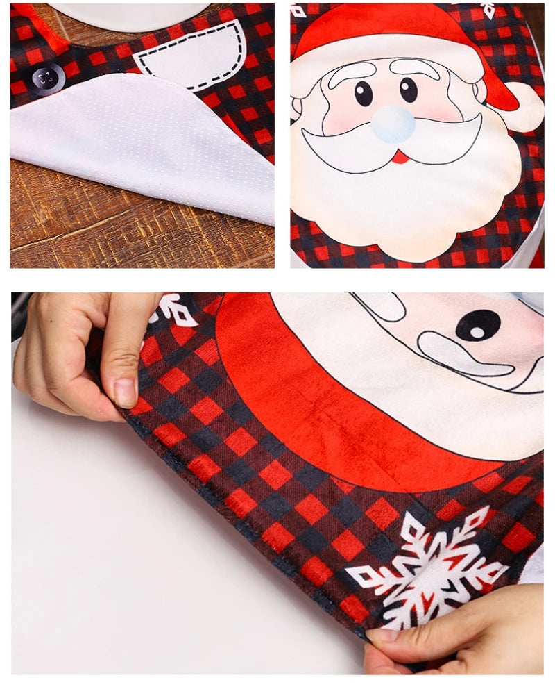 Santa Claus Snowman Toilet Two-piece Set Creative Cartoon Toilet Mat Toilet Seat Lid Cover Floor Carpet Set Christmas Decoration