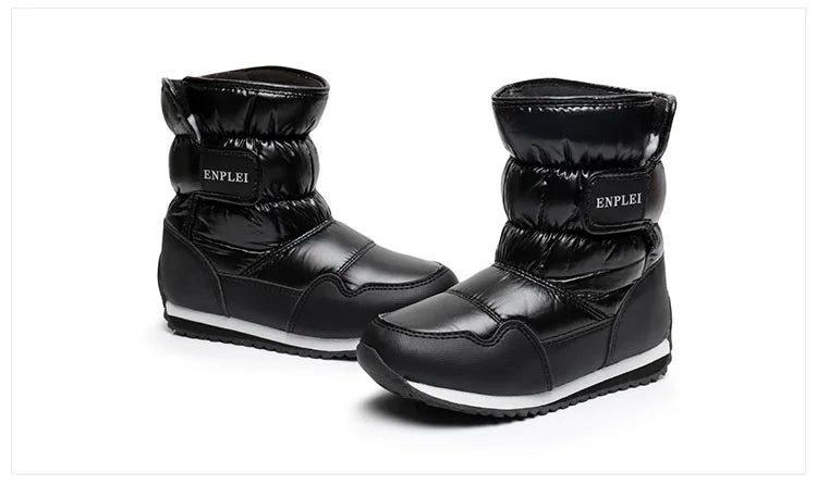 Kinder-Schneestiefel, 2025, Herbst-Winter-Wolle, warm halten, Kinderstiefel, Marke, modisch, wasserdicht, rutschfest, Baumwollschuhe für Mädchen und Jungen