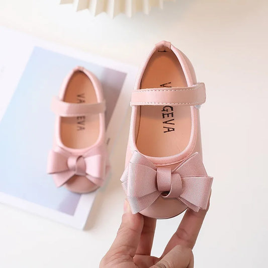 Mädchen Leder Schuhe 2025 - Süße Prinzessin Schleife Einzelschuhe - Frühling Herbst Casual Flats Weiche Sohle