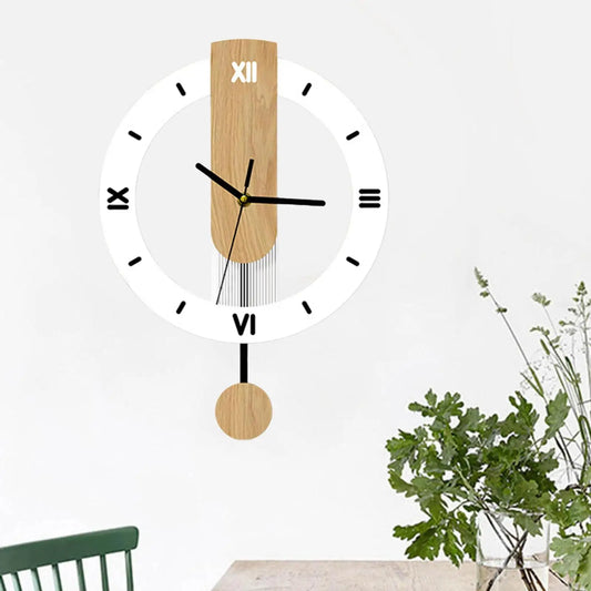 Wall Clock No Ticking Wall Decoration Large Roman Numerals Lightweight Easy to Read Gifts for Study Bedroom Cafe Bar Home Office