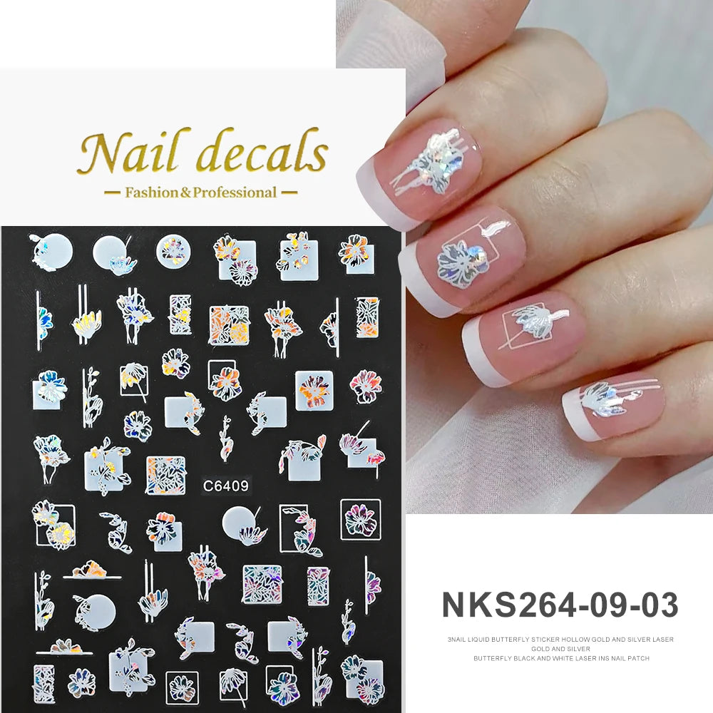 MAFANAILS NLS 3D Holografisch Schmetterling - 1St Schwarz