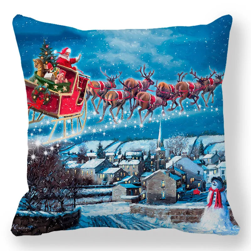 2025 New Year Christmas pillow case 30*50cm,40*40cm,45x45cm, cushion cover home Christmas decoration pillow case