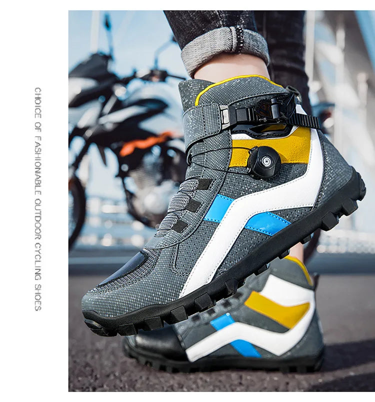 Ghete de motocicletă CN Guangdong cu talpă antiderapantă - Mărimea 39-45 Ghete din piele de vacă