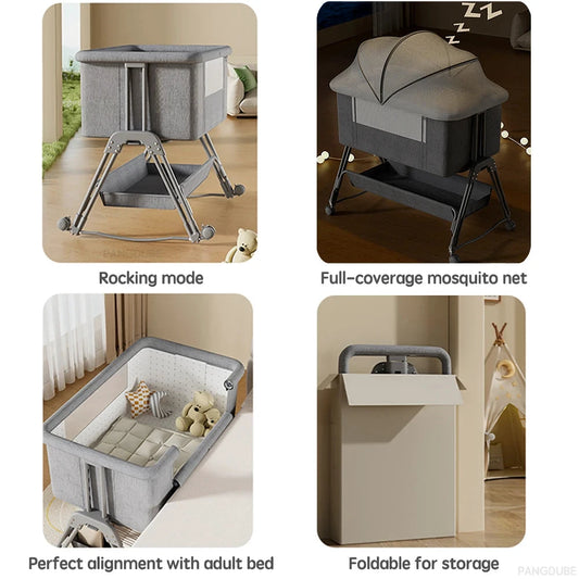 2-in-1 Schlafnetz fürs Babybett mit Moskitonetz Höhenverstellbar