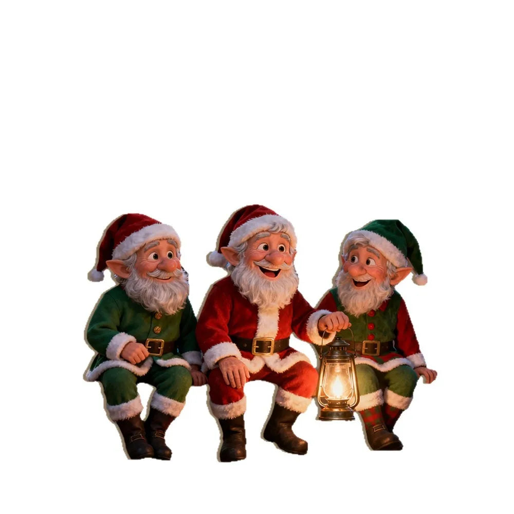 2D Christmas Gnome Dwarf Ornament Santa Claus Garden Fence Xmas Decoration Gifts For New Year Decor Noel Natal Party Supplies