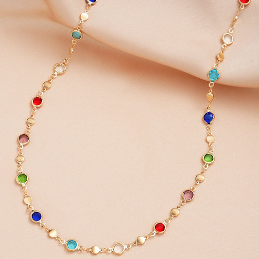 Preț 10 USD Elegant Vintage Vintage colier de aur cu pandantiv metalic cu cristale pentru femei bijuterii de vară cadou de Crăciun cadou de Crăciun