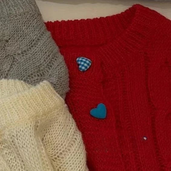 Luna Kids Liebe Knopf Strickjacke - dünn Unisex 3-12J