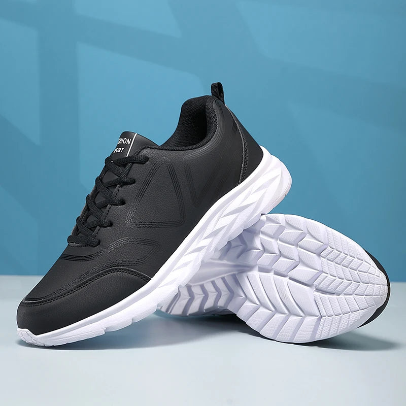 Men's Shoes Summer Men Sneakers Comfortable Classic Casual Flat Shoes Outdoor Walking Sport Black Shoe Man PU Leather Masculino