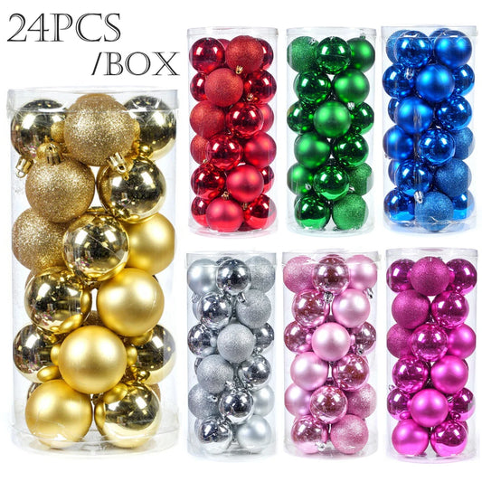 Surpsea KugelnSet Festliche Weihnachtskugeln - 24 Stück 3 cm Mehrfarbig