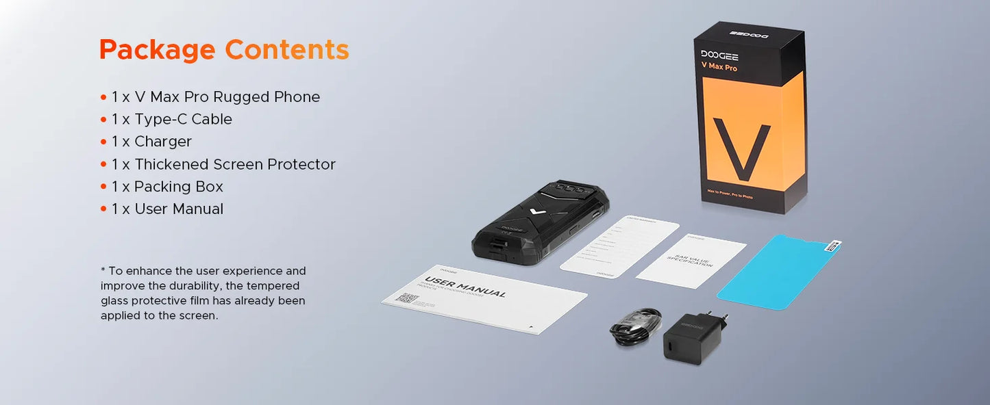 DOOGEE V Max Pro Robustes 5G Smartphone - 22000mAh 33W 6,58 Zoll