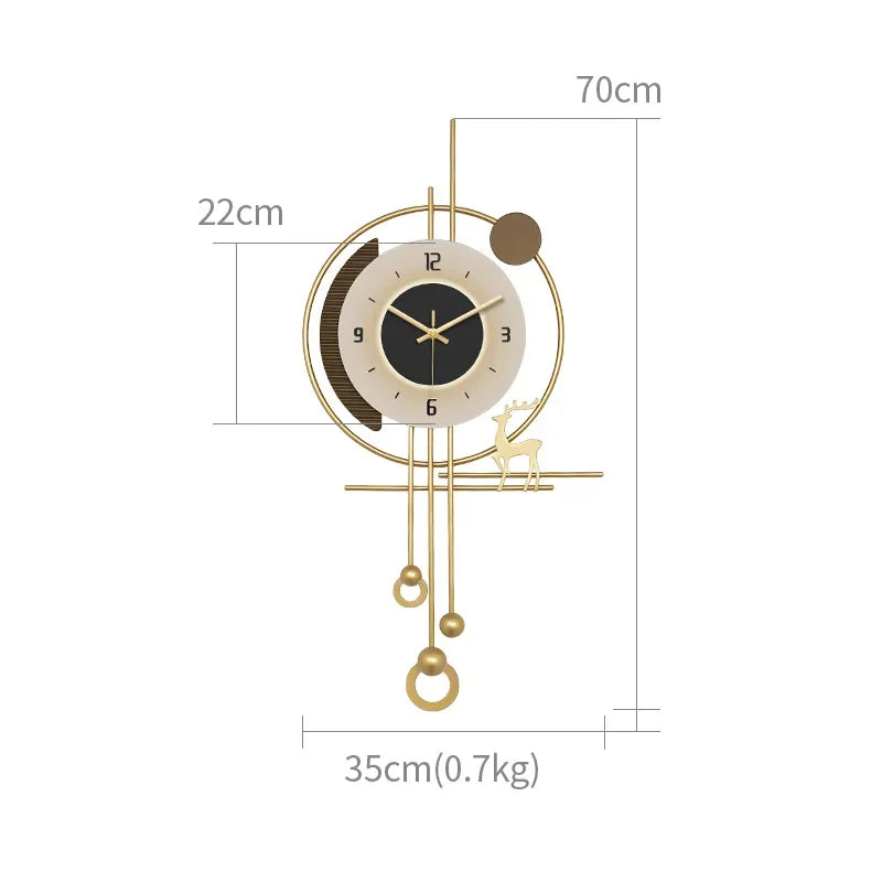 W Quartz Wanduhr Modern - Groß 60cm Leise Batterie