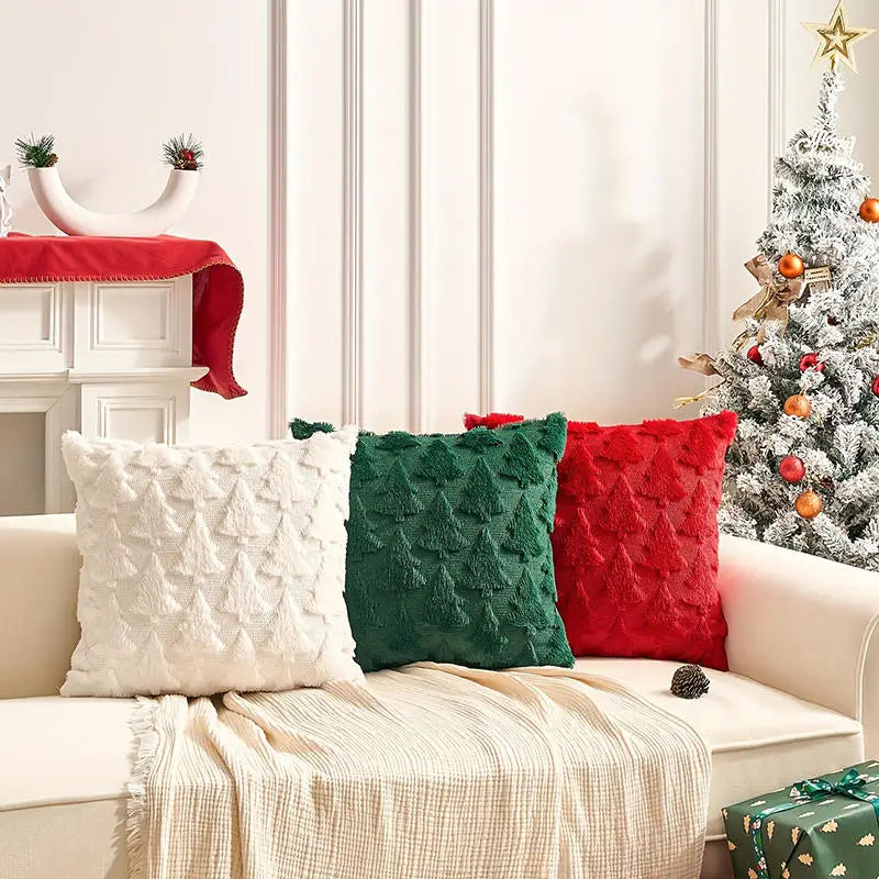 Christmas Romantic Throw Pillow Cover Plushh Stamping Waist Cushion Cover Decor Home Decorative Pillowcas