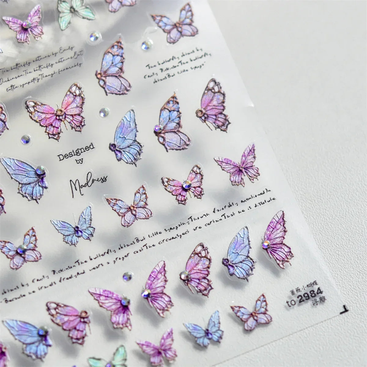 NAILFYOU 5D Perlen Schmetterling Aufkleber - Acryl 1St