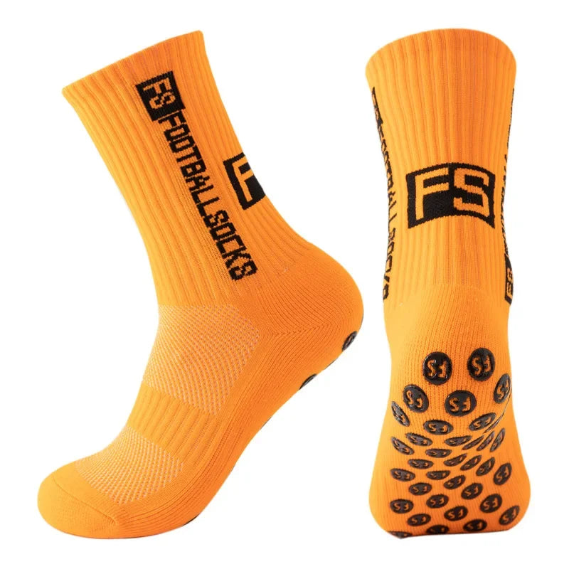 FS Fußballsocken Neuer Stil Runder Silikon-Saugnapf-Grip Anti-Rutsch-Soccer-Socks-Sports-Männer-Frauen-Baseball-Rugby-Socks