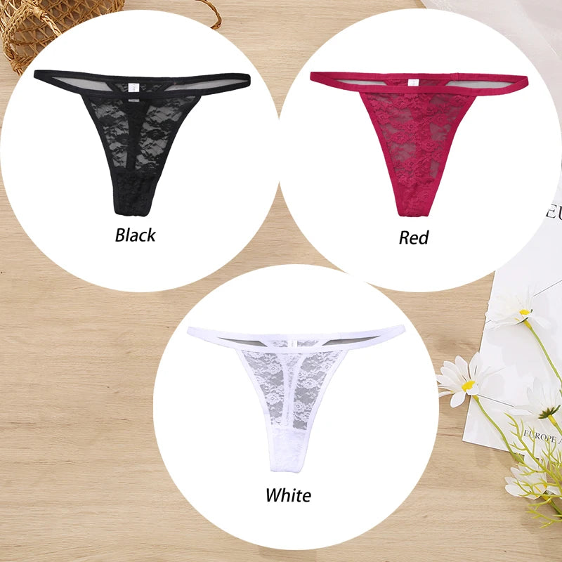 ZhejiangChoice Spitzen-Set Damen G-String - 3er Low Waist