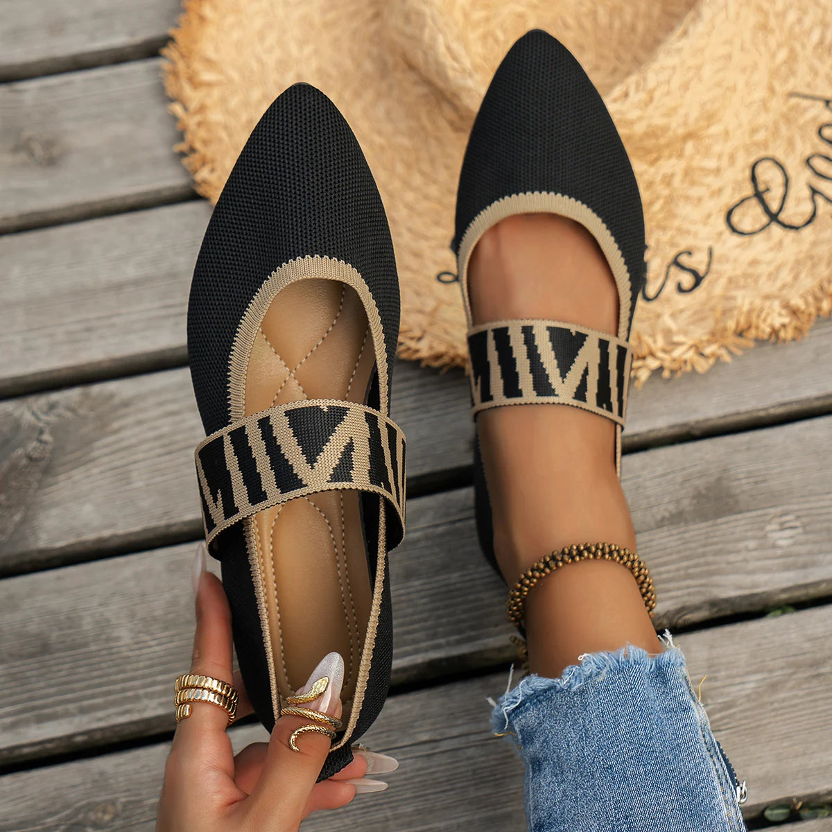 New Women's Ballet Flats Casual Shoes Low Heel Barefoot Elegant Woman Sneakers  Comfortable Pointed Toe on Offer Women's Shoes