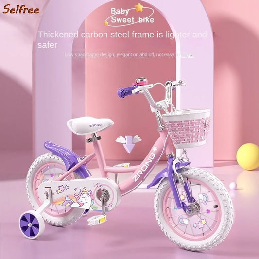 Children's Bicycle Folding Bike Girl 3-6 Years Old 7-10 Baby Foot Pedal Girl Bicycle Road Bik High-carbon Steel Materiale