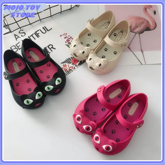 Mädchen-Sandalen 2025: Jelly-Katze Princess-Kawaii Strand Kinder - Beach Kids Kollektion Transparente Schuhe 14+ Jahre