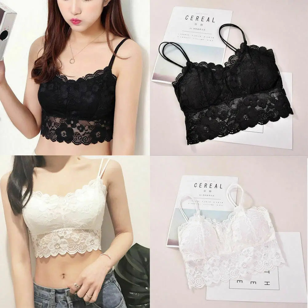 MOONBIFFY Spitzen Top Gepolstert - Push Up Polyester S XL