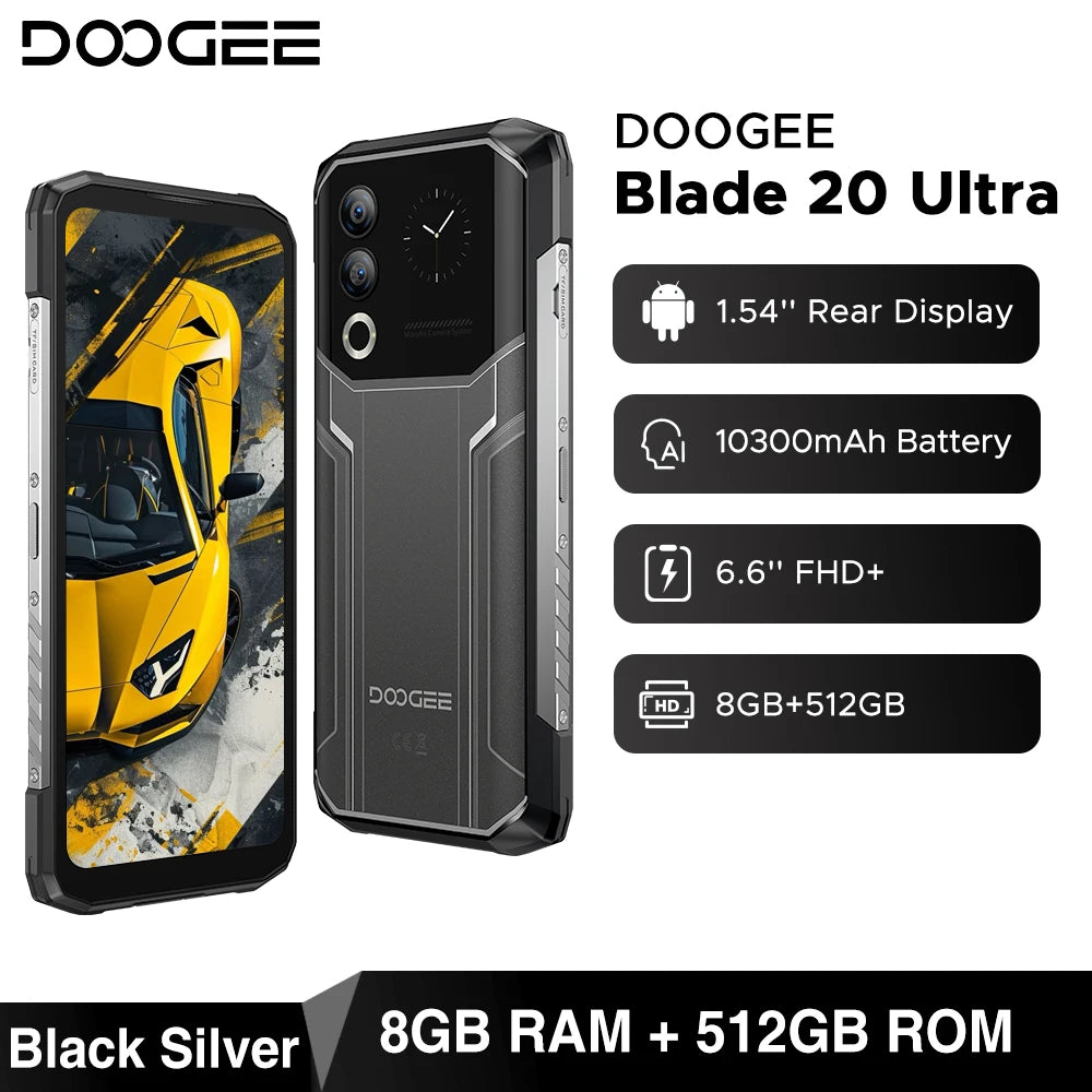 DOOGEE Blade20 Ultra Robustes Smartphone - 10300 mAh, 512 GB, 6,6 Zoll