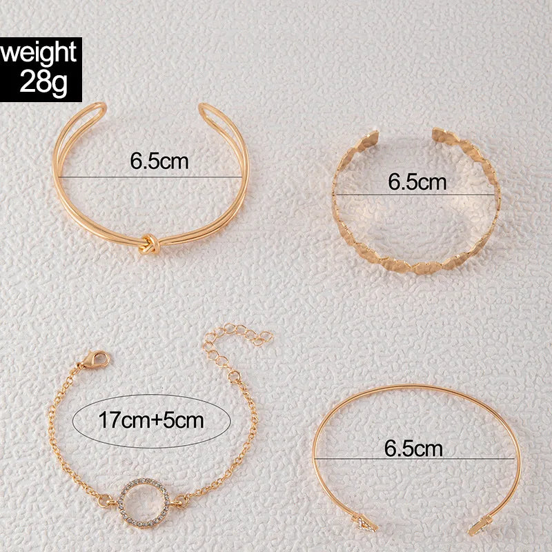 Damen-Armband-Set 2025: 4-teilig Schlangen-Design Grün - Fashion Jewelry Collection