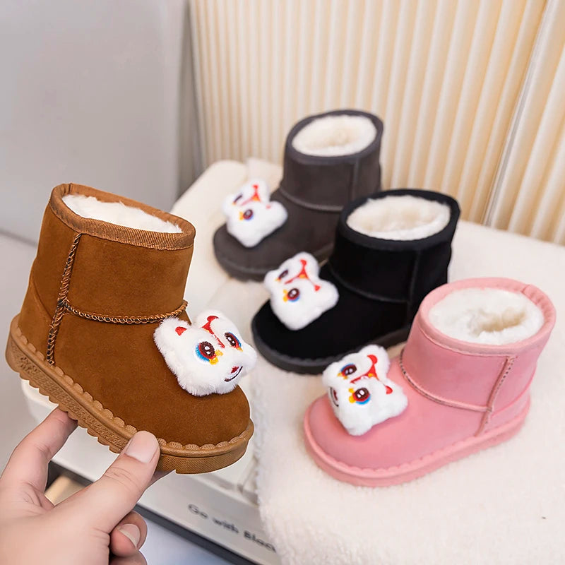Kinder Winter Stiefel für Jungen Outdoor Neue Mädchen Schnee Stiefel Niedlichen Cartoon Mode Kausalen Kinder Outdoor Plüsch Stiefel Warme Vielseitig