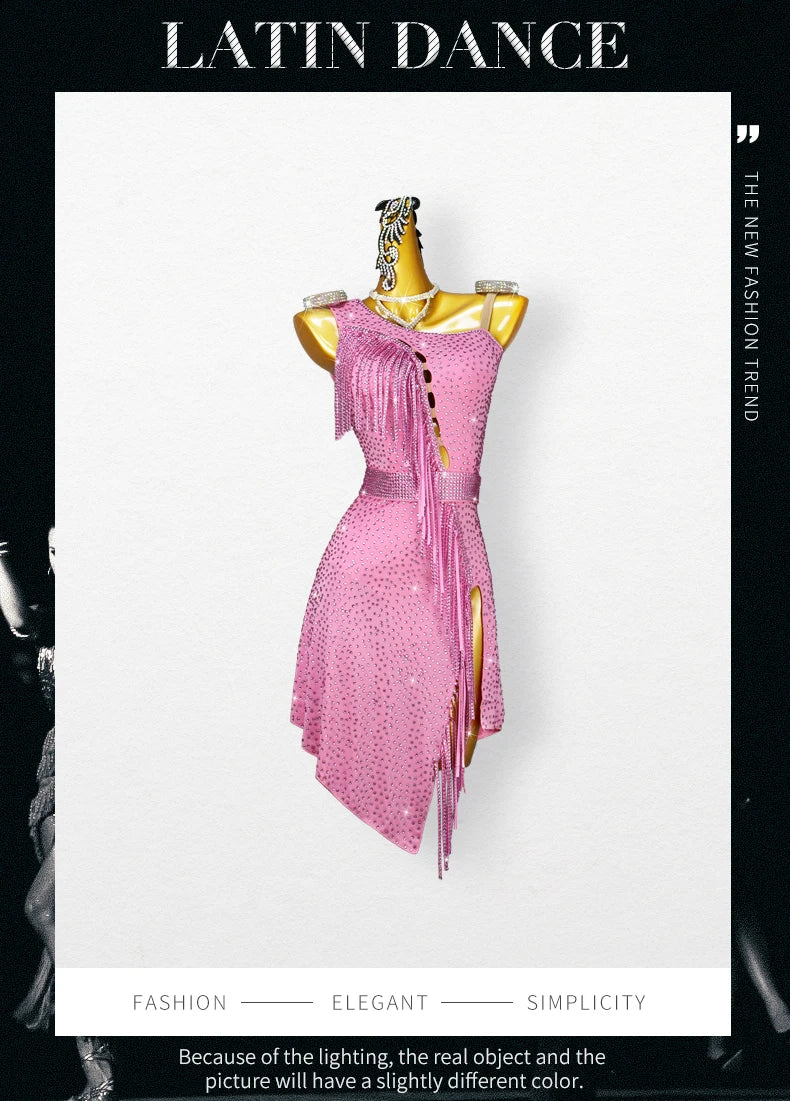 Elegante Partykleider Für Frauen 2025 Neu Lateinische Tanzkleidung Sexy Tanzkleidung Kostüm Linie Rock Kinder Mädchen Bühne Sport Anzug Anpassbar