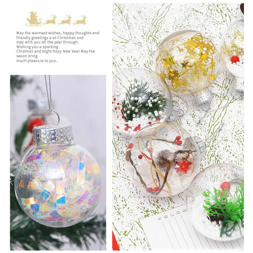 SnowBall Schneemannkugeln Transparent - 12er Set, Glaskugeln