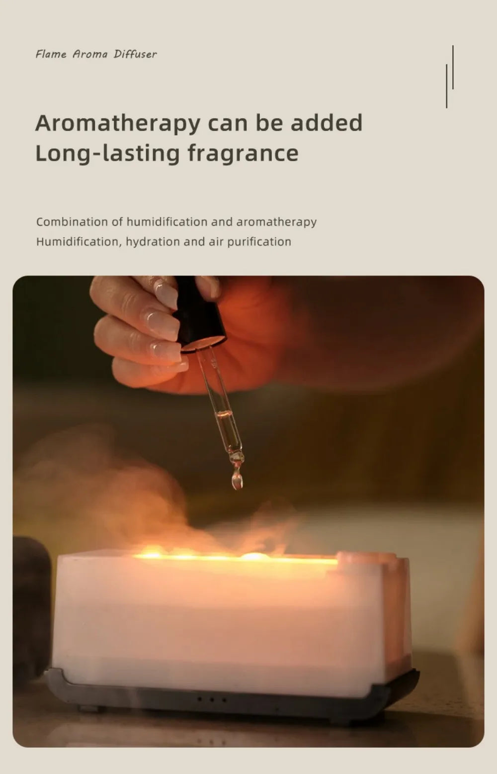 Humidifier Flame Aromatherapy Diffuser Can Add Essential Oils 7 Colours Flame Diffuser Timing Protection USB Desktop Humidifier