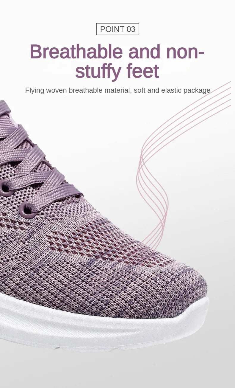 Damen 2025 Frühling Und Herbst Neu Gestrickt Damen Schuhe Schuhe Weiche Sohle Casual Sport Schuhe Für Damen Sneakers