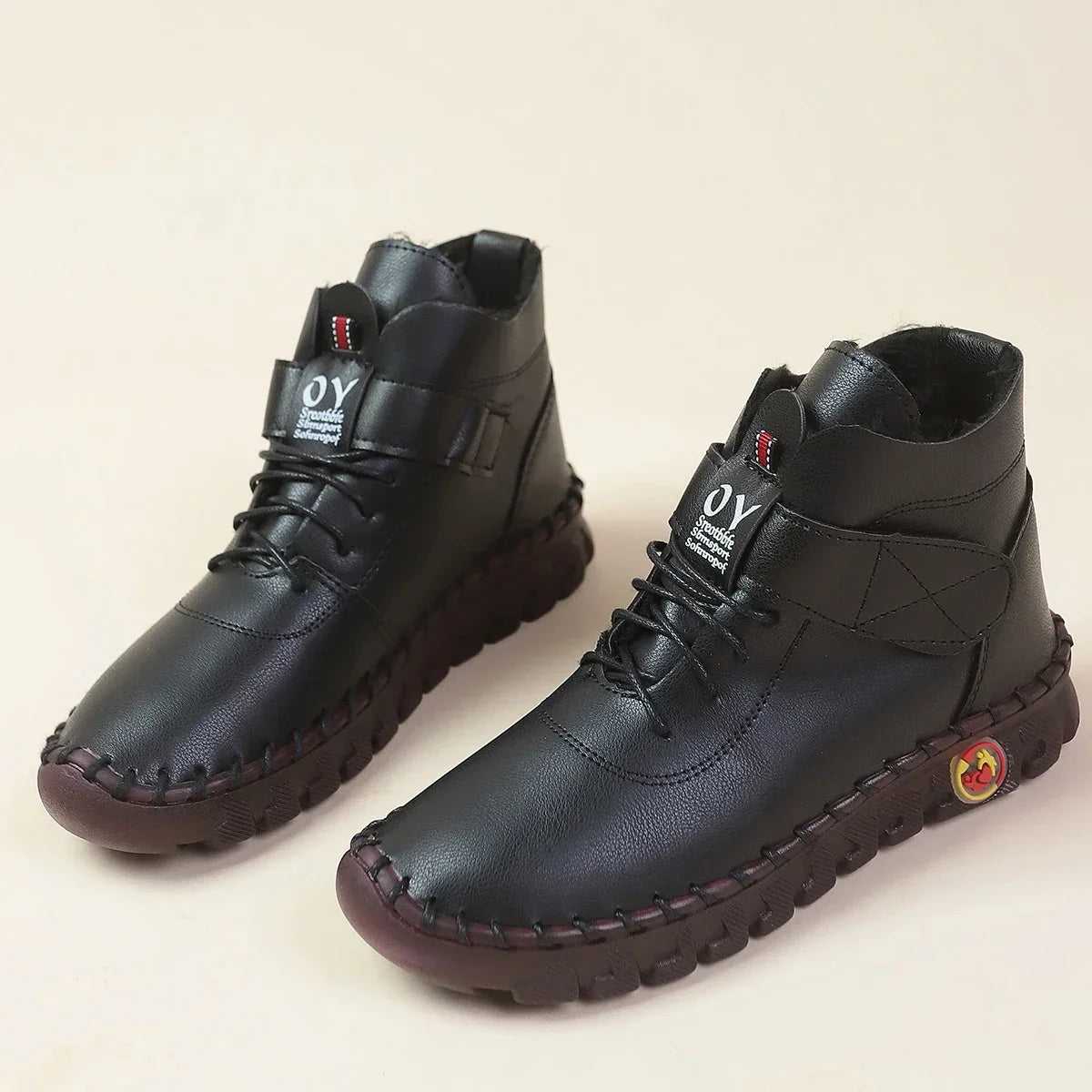 Ghete de iarnă cu căptușeală de blană Maogu - Mărimi 36-41 Impermeabile Toc până la gleznă 1-3 cm