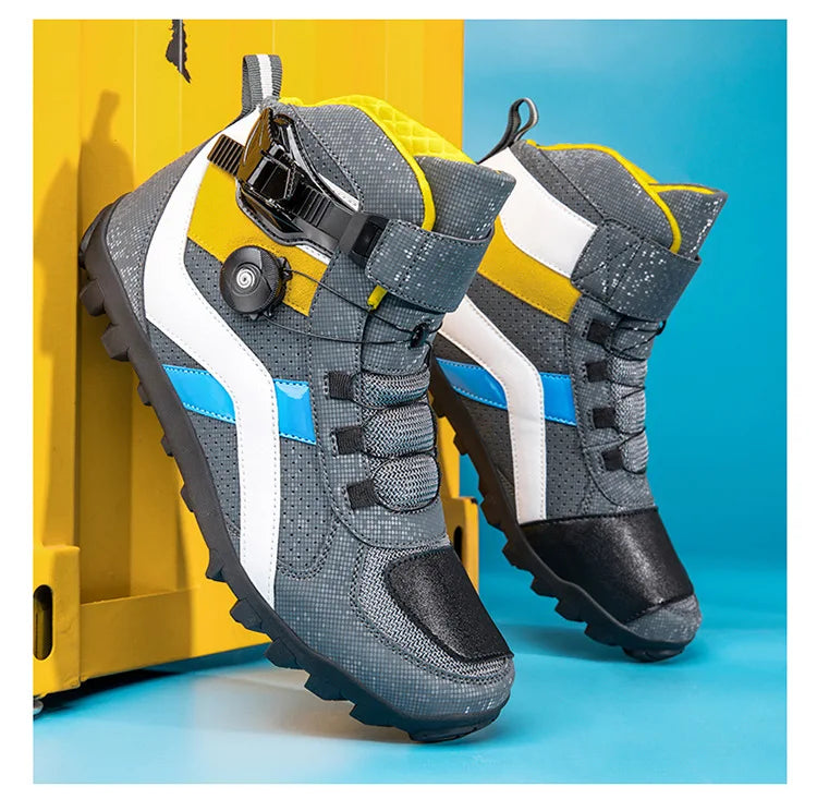 Ghete de motocicletă CN Guangdong cu talpă antiderapantă - Mărimea 39-45 Ghete din piele de vacă