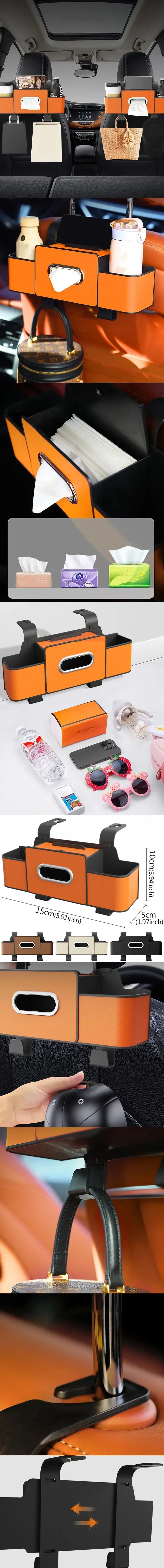 Multifunktion Auto Rücksitz Organizer Leder Innenraum Aufbewahrungstasche Auto Hängebox Für Verstauen Ordentlich Mit Handy Tissue Becherhalter