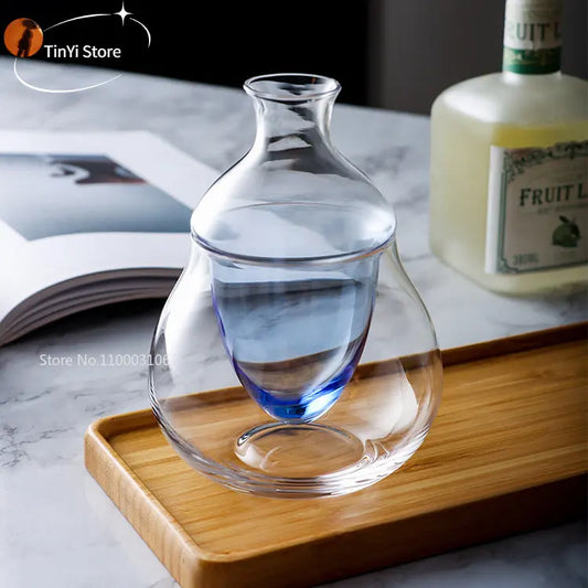 Creative Japanese Glass Wine Pot Cooling Sake Cup Ice Jug Decanter Wine Bottle Whiskey Dispenser Home Hotel Bar