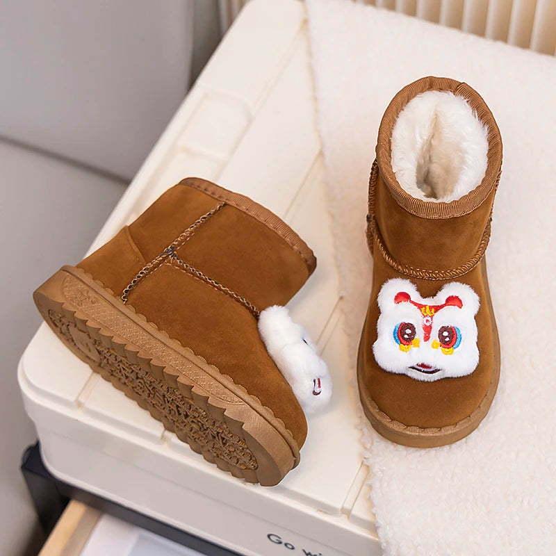 Kinder Winter Stiefel für Jungen Outdoor Neue Mädchen Schnee Stiefel Niedlichen Cartoon Mode Kausalen Kinder Outdoor Plüsch Stiefel Warme Vielseitig