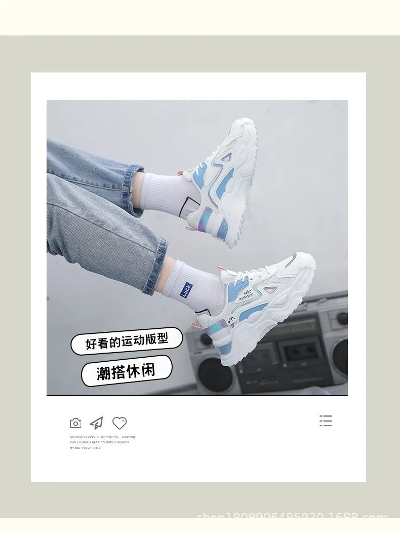 NEW Sneakers Women Platform Flat Shoes Woman Shoes Green Casual Trainers Ladies Chunky Sneakers Women Shoes