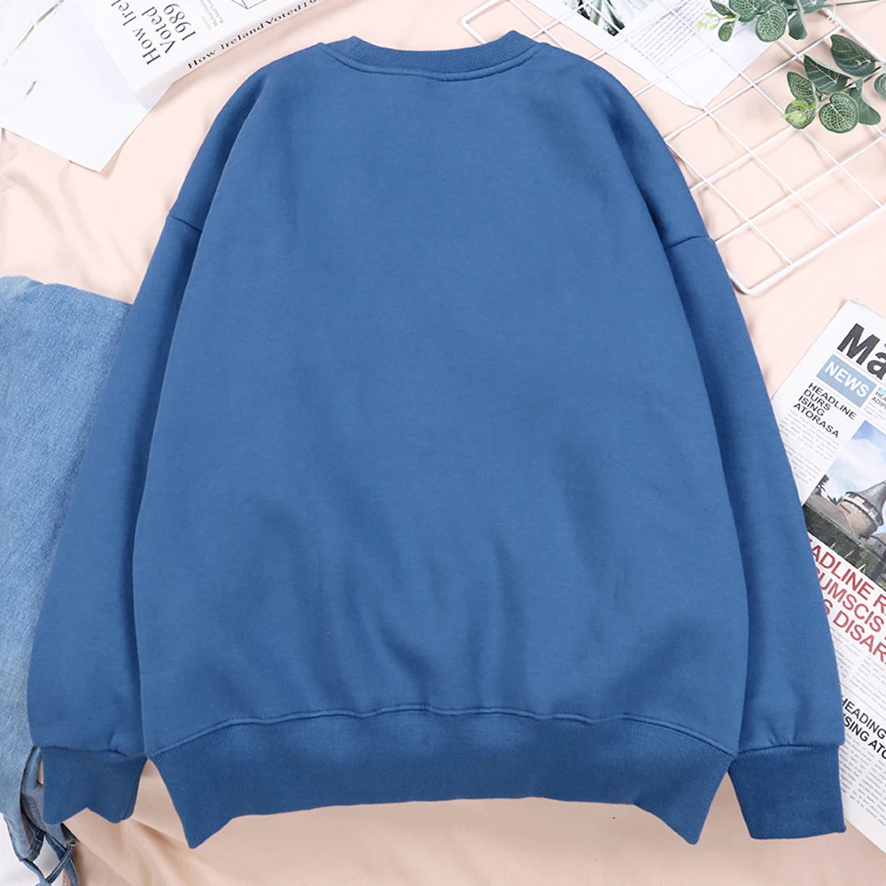 Teekossc Sweatshirt Harajuku Druck-M L, Polyester, O-Kragen