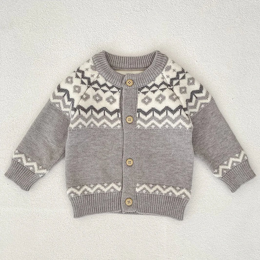 YSUBESTCN Kinder Strickjacke - Warmes Strickoberteil Für Kleinkinder, Größe 0-2 Jahre, Material Wolle, Verschluss Knopf