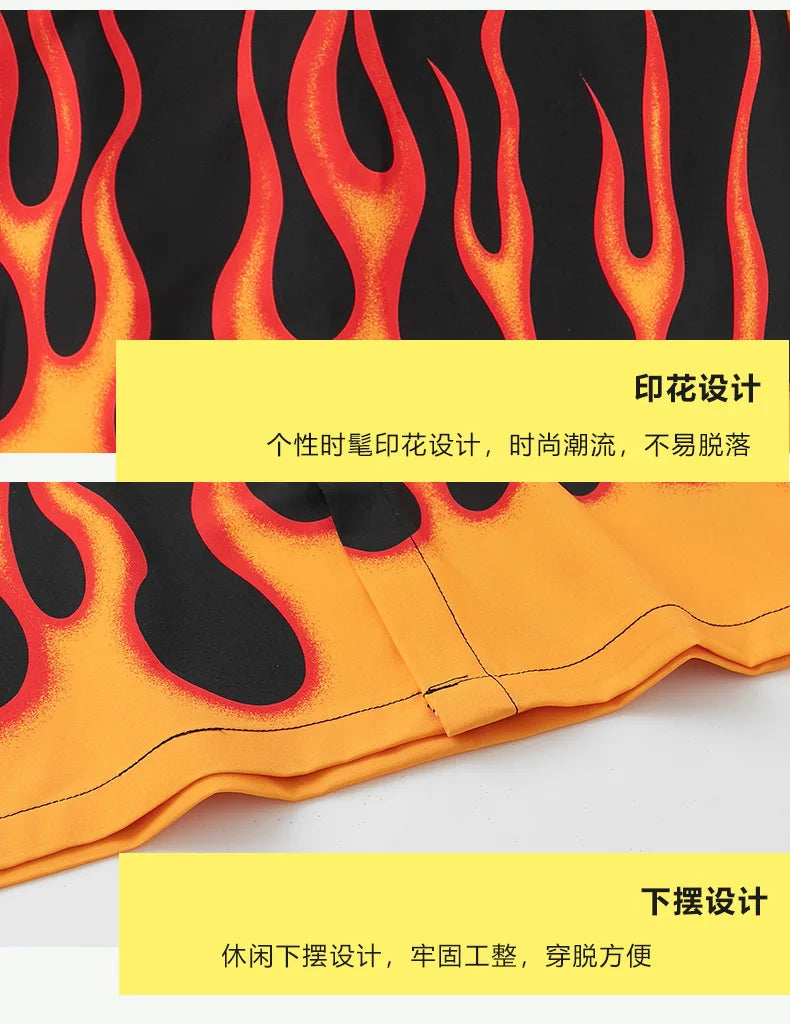 Jungen-Streetwear-Set 2025: Hip-Hop Flame-Design - Urban Dance Collection