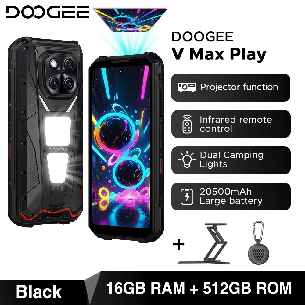DOOGEE V Max Play Projektor Smartphone - 20500mAh Akku, 45W, 6,78 Zoll