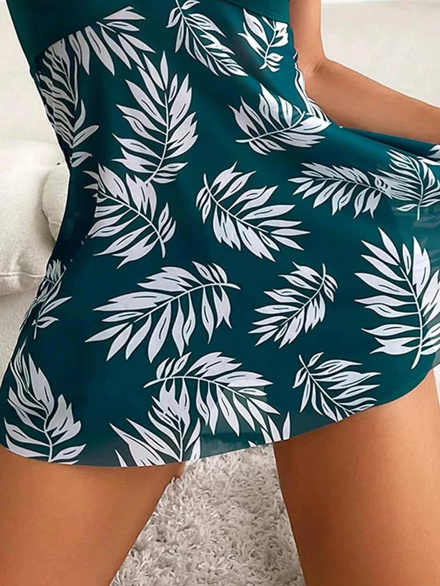 Tankini-Set 2025: lyric Short Dress Tankini With Shorts Swimsuit Women Swimwear - Female Padded Printed Bathing Swim Suit Swimming Beachwear Summer Collection