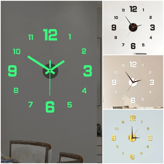 Wall Clock Large Watch Horloge Murale 3d Diy Acrylic Mirror Stickers Quartz Duvar Saat Klock Modern Mute Alarm Clock