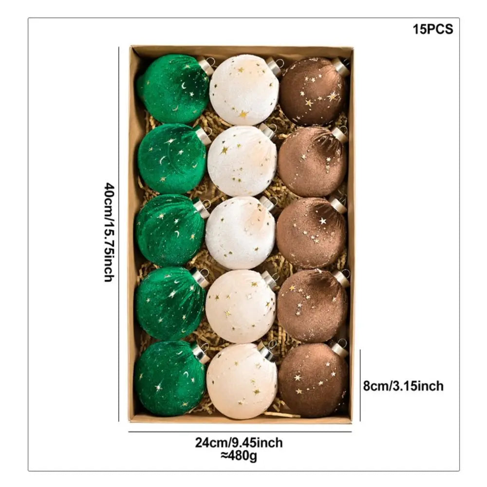 VelvetCraft Flockierte Kugeln - 15 Stück Bruchsicher Ø3 cm