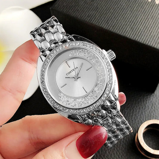 Luxury Rhinestone Rose Gold Women Watches Top Brand Stainless Steel Ladies Quartz Wristwatches Fashion Watches Women Reloj Mujer