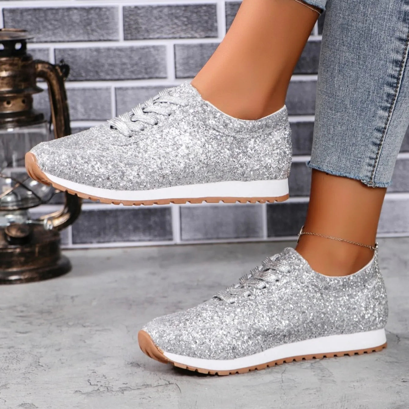 Sneakers Women Casual Shoes Women Fashion Autumn Sequin Sneakers Women Shallow Platform Vulcanize Shoes Zapatillas De Mujer