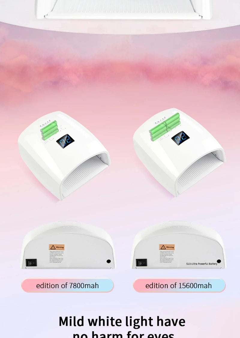 Rechargeable UV LED Lamp for Nails Wireless Gel Polish Nail Dryer Pedicure Manicure Light Cordless LED Nail Lamp For Manicure