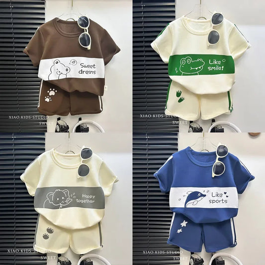 Sonkpuel Baby Set Gestreift Kurzarm - Baumwolle 1-3J 2Tlg